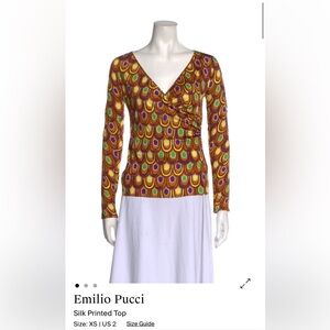 Emilio Pucci Multicolor Silk Long Sleeve Top